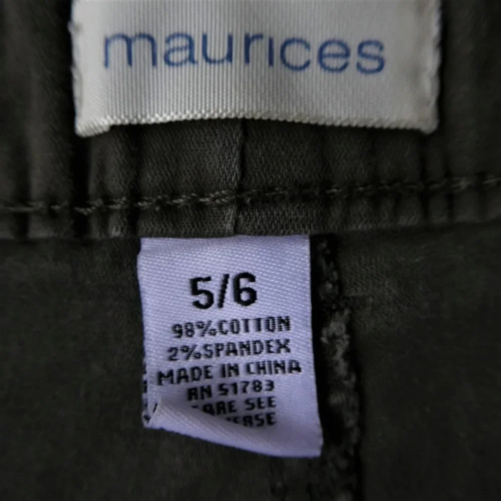 Maurices Shorts Olive Green Sequin Copper Cotton Spandex 5 6